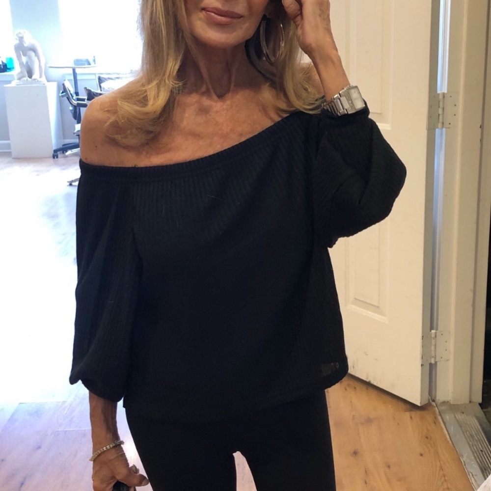 SHEIN Black Off-Shoulder Blouse